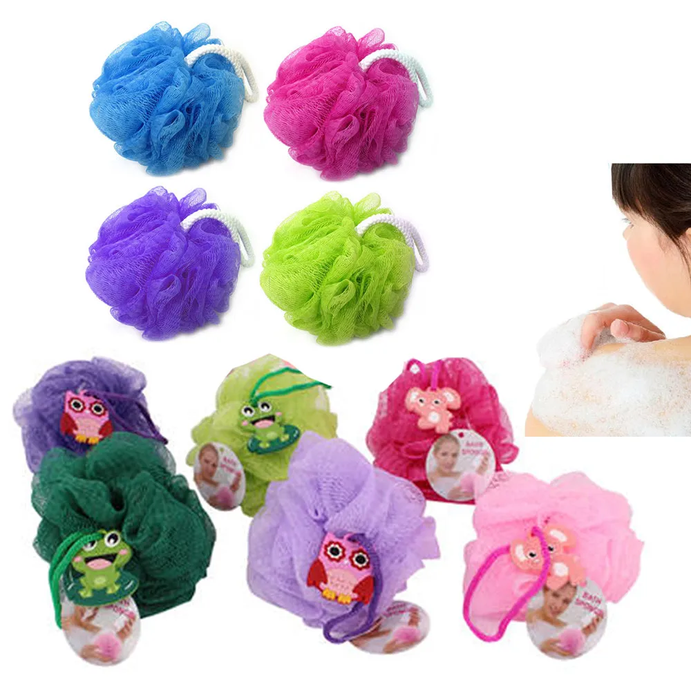 2 Pc Bath Shower Sponge Puff Loofah Exfoliating Body Brush Scrubber Massage Mesh