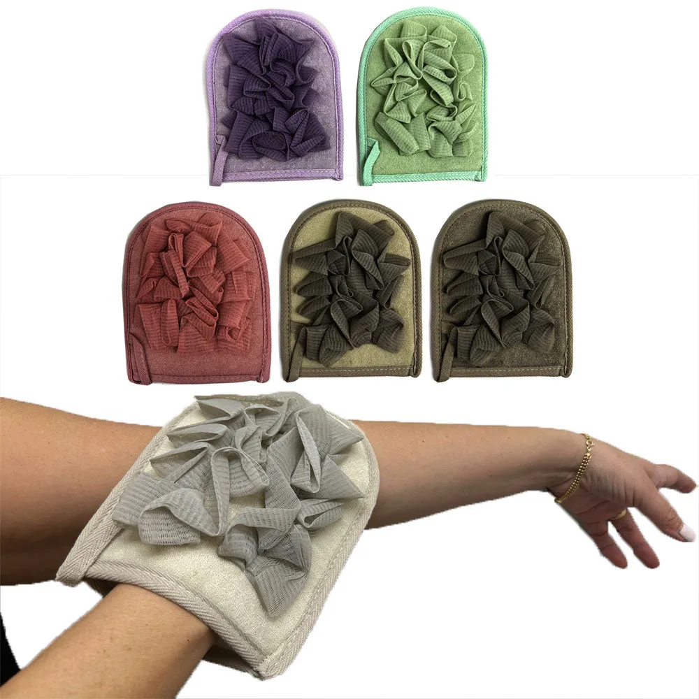 2 Pc Deep Exfoliating Gloves Remove Dead Skin Sponge Shower Mitt Loofah Scrubber