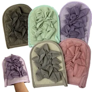 2 Pc Deep Exfoliating Gloves Remove Dead Skin Sponge Shower Mitt Loofah Scrubber