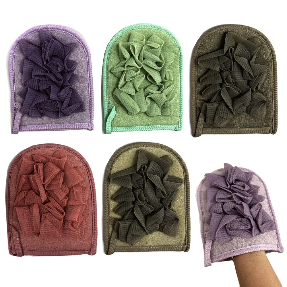 2 Pc Deep Exfoliating Gloves Remove Dead Skin Sponge Shower Mitt Loofah Scrubber