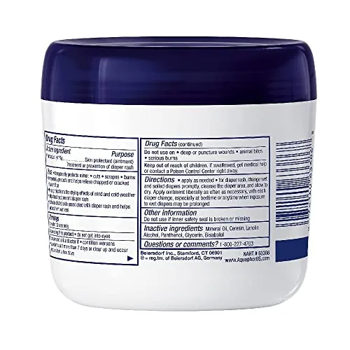 Aquaphor Baby Healing Ointment Advanced Therapy Skin Protectant for Chapped or Dry Skin, Drool Rash and Diaper Rash Ointment, 14 Oz Jar