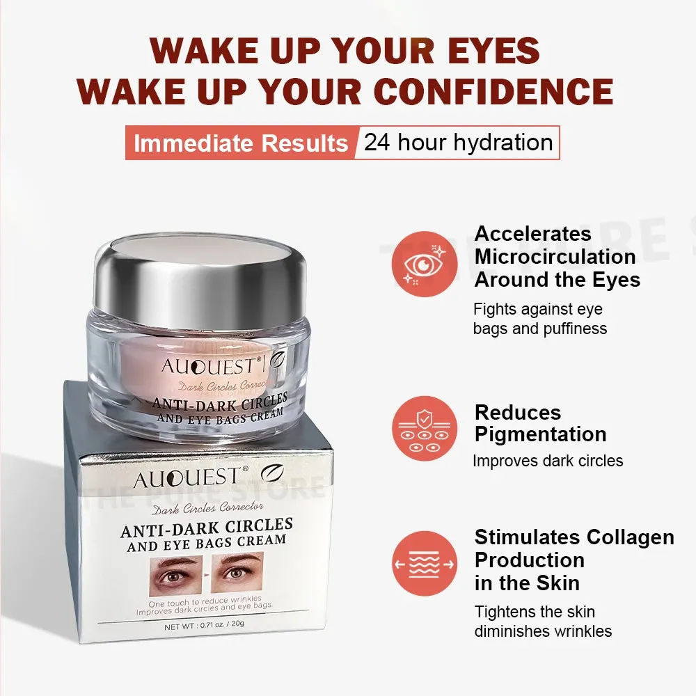 AUQUEST Eye Bags Dark Circles Eye Cream Under Eye Skin Care Caffeine Brightening Peptide Firming Eye Care Beauty Cream Products