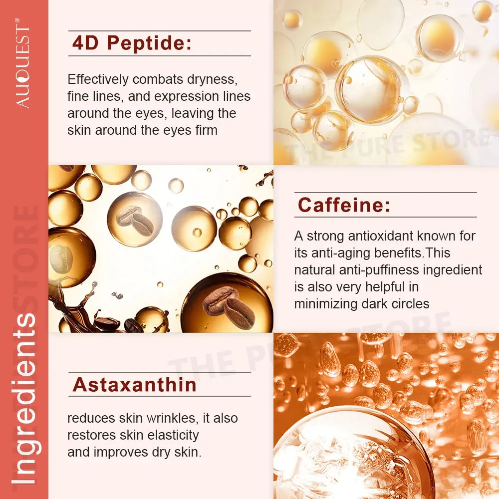 AUQUEST Eye Bags Dark Circles Eye Cream Under Eye Skin Care Caffeine Brightening Peptide Firming Eye Care Beauty Cream Products