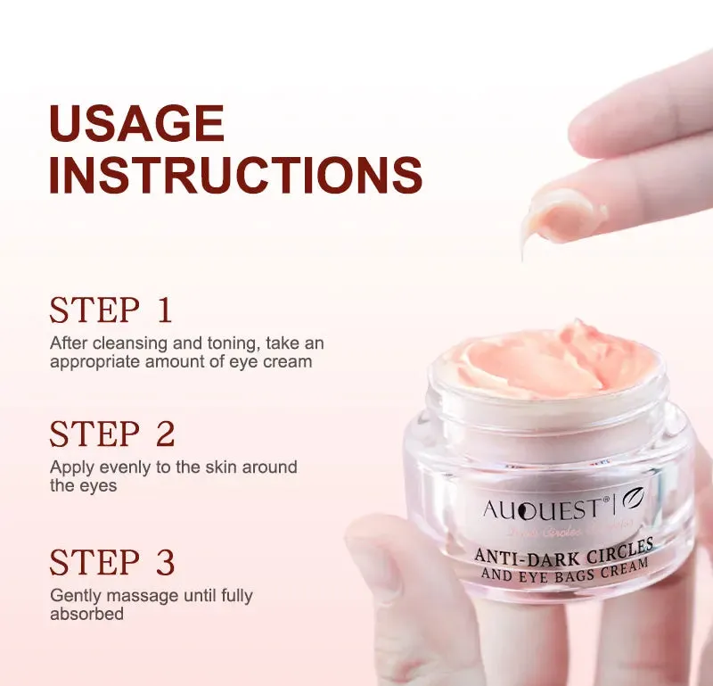AUQUEST Eye Bags Dark Circles Eye Cream Under Eye Skin Care Caffeine Brightening Peptide Firming Eye Care Beauty Cream Products