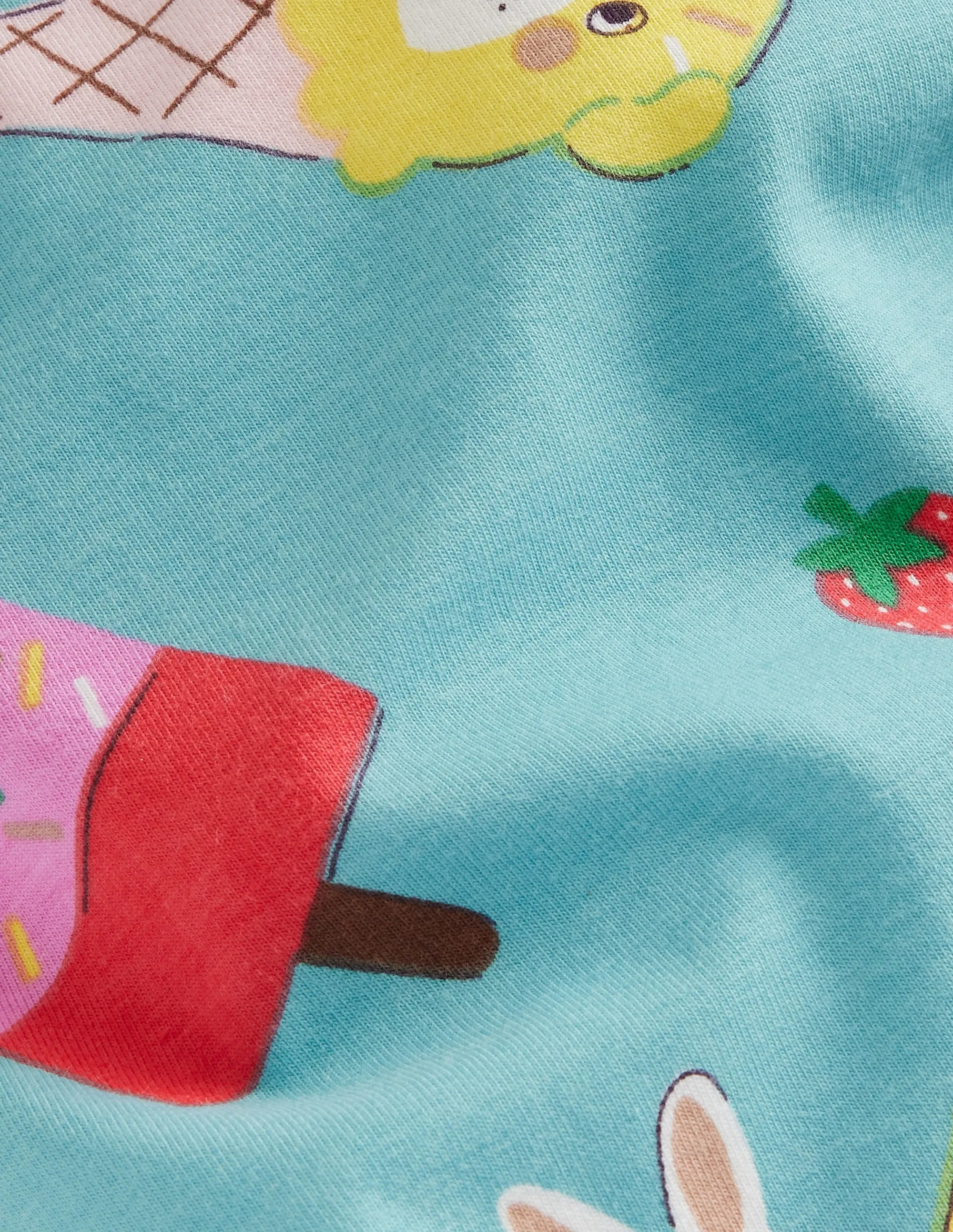Fun Cropped Leggings-Aqua Sea Ice Creams