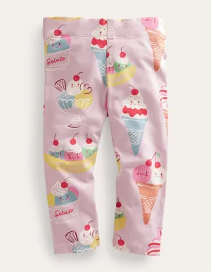 Fun Cropped Leggings-Pink Ice Creams