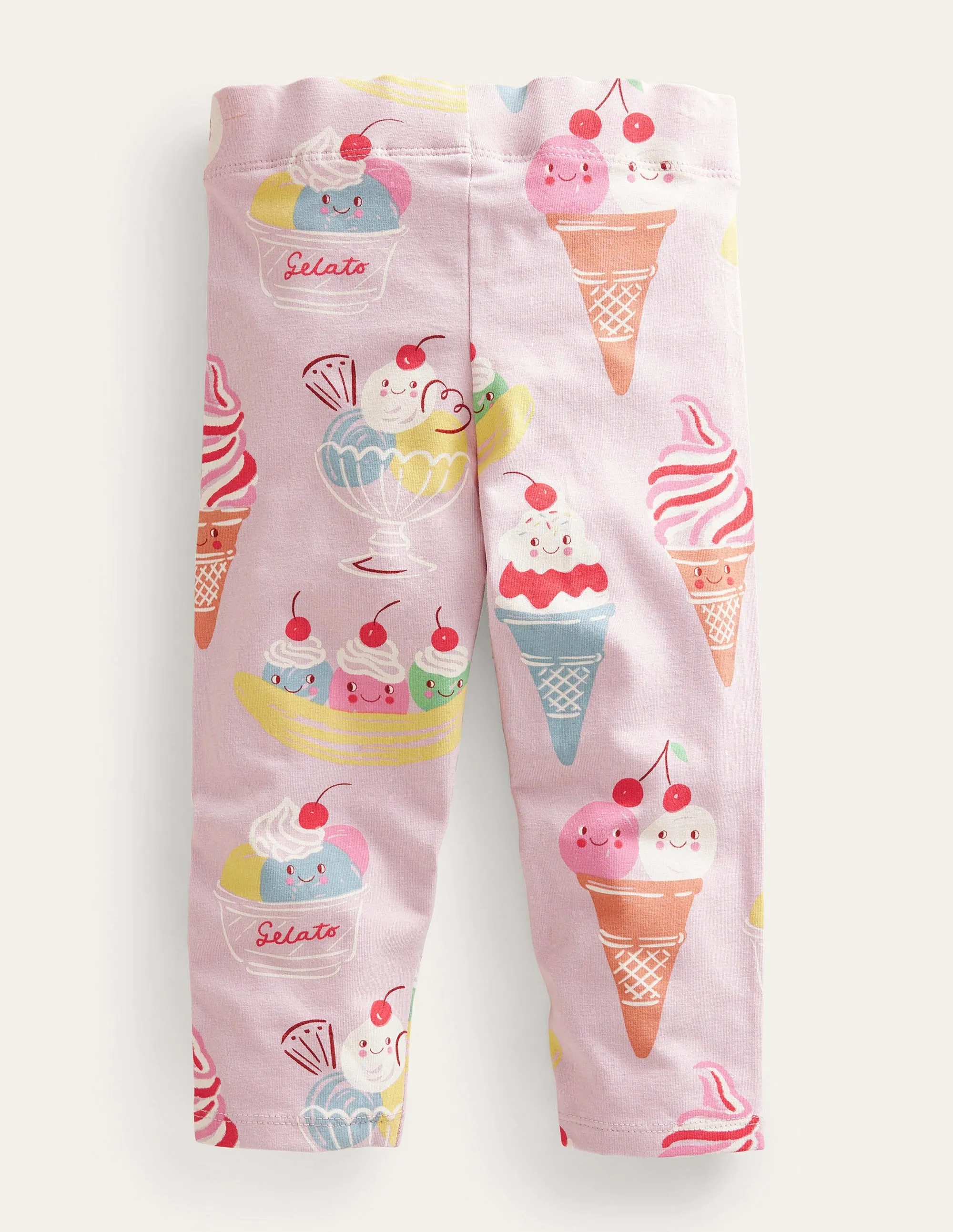 Fun Cropped Leggings-Pink Ice Creams