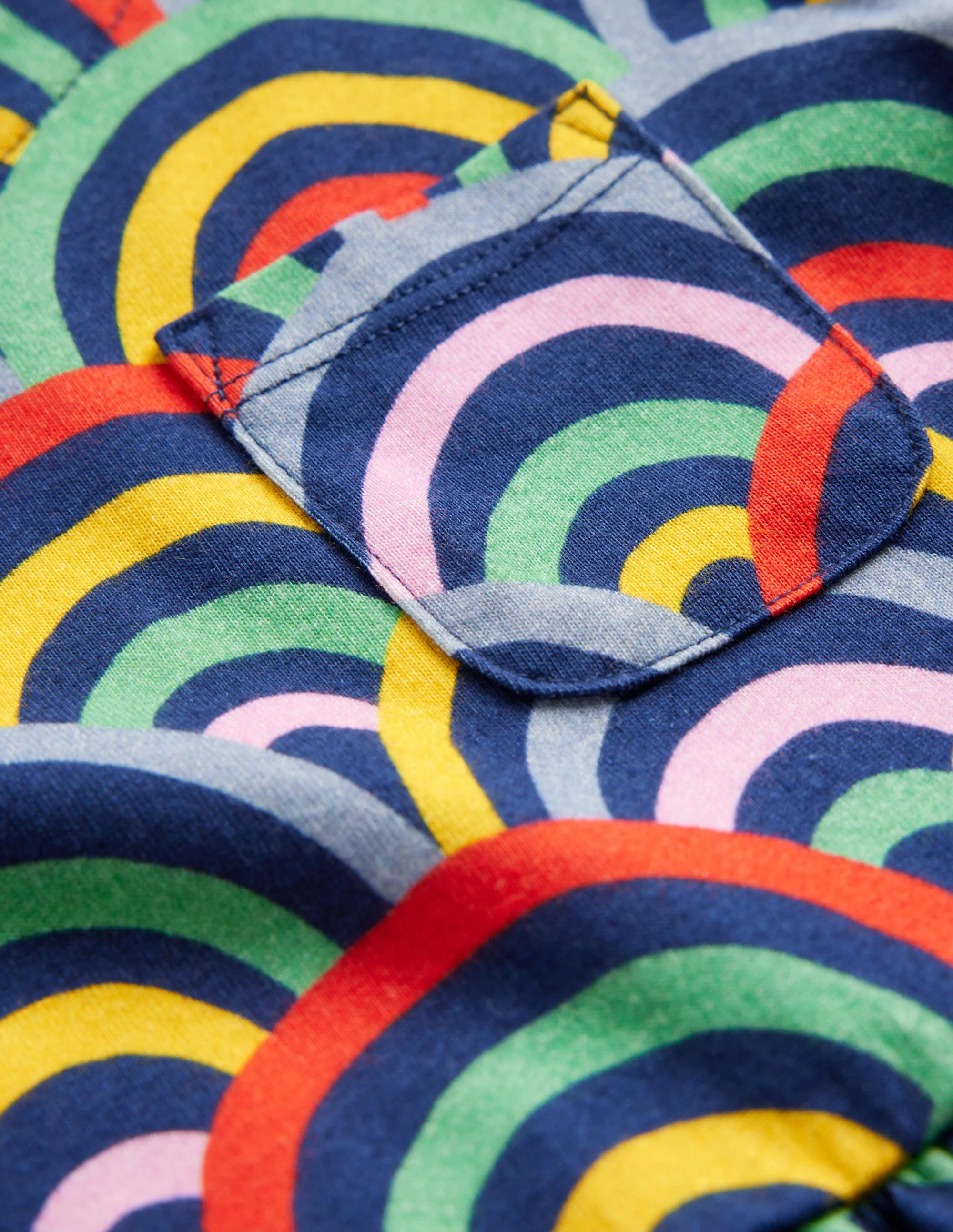 Long Sleeve Fun Jersey Dress-Medieval Blue Rainbow