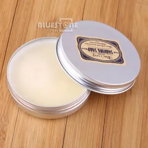 Mens Shaving Goat"S Milk Soap In Case 100g 83mm Round Large Barber Shaving Tool