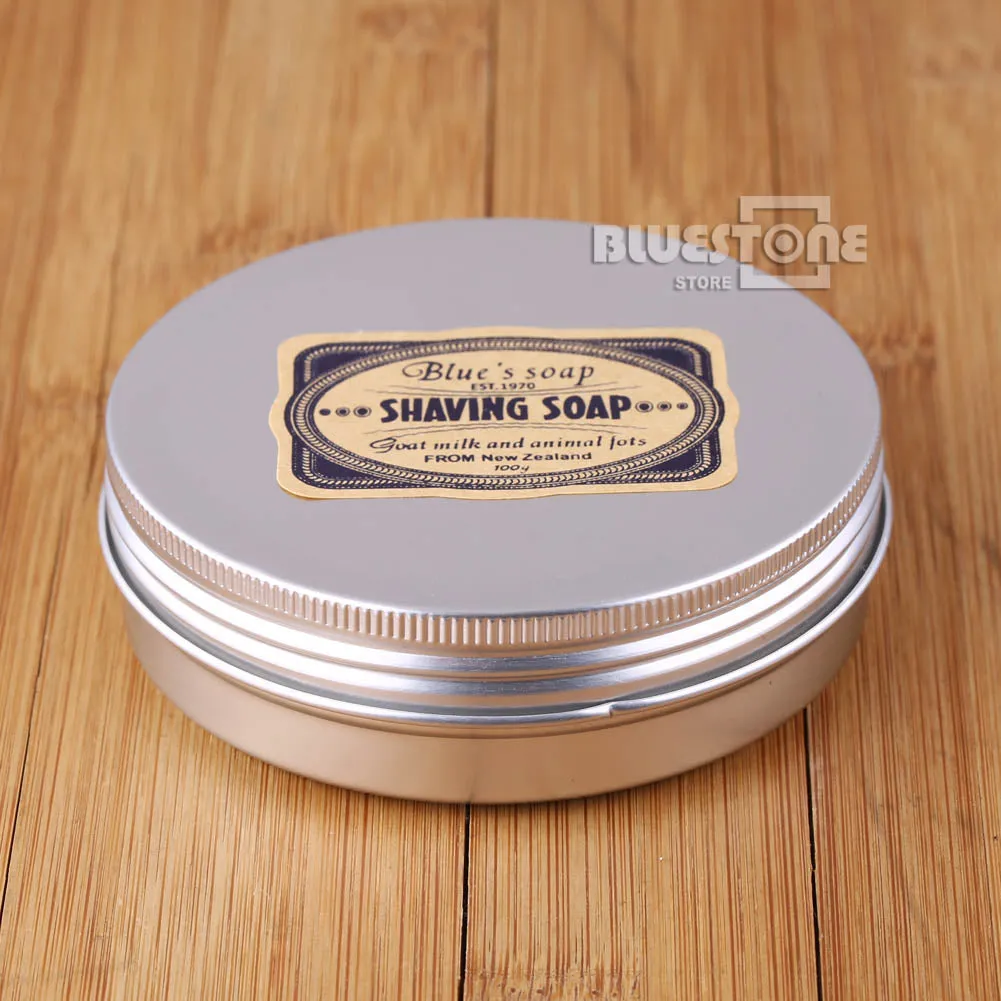 Mens Shaving Goat"S Milk Soap In Case 100g 83mm Round Large Barber Shaving Tool