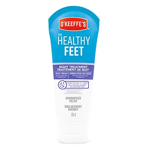 O'Keeffe's Healthy Feet Night Treatment Foot Cream, Restorative Lotion Works While You Sleep, Deep Conditioning Oils, 3oz/85g Tube, (Pack of 1) K4201502