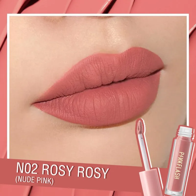 PINKFLASH 24 Colors Lip Gloss Soft Matte Moisturising Long Lasting Waterproof Liquid Lipstick Beauty Make up Cosmetics