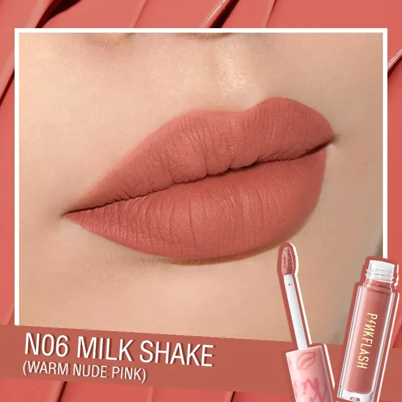 PINKFLASH 24 Colors Lip Gloss Soft Matte Moisturising Long Lasting Waterproof Liquid Lipstick Beauty Make up Cosmetics