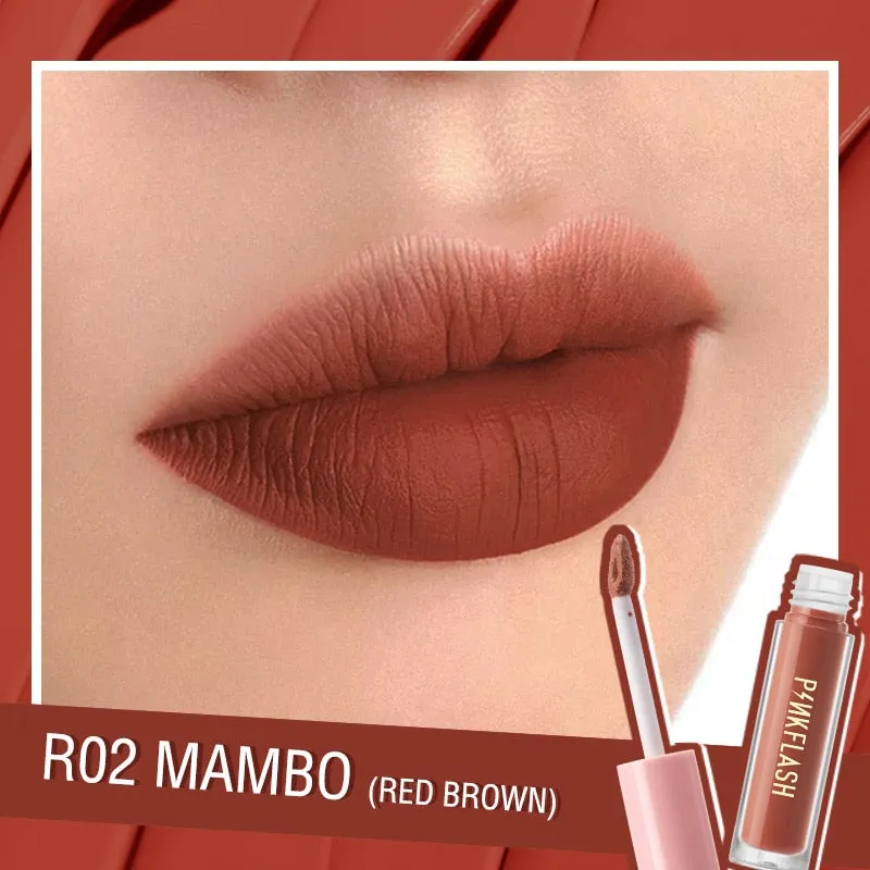 PINKFLASH 24 Colors Lip Gloss Soft Matte Moisturising Long Lasting Waterproof Liquid Lipstick Beauty Make up Cosmetics