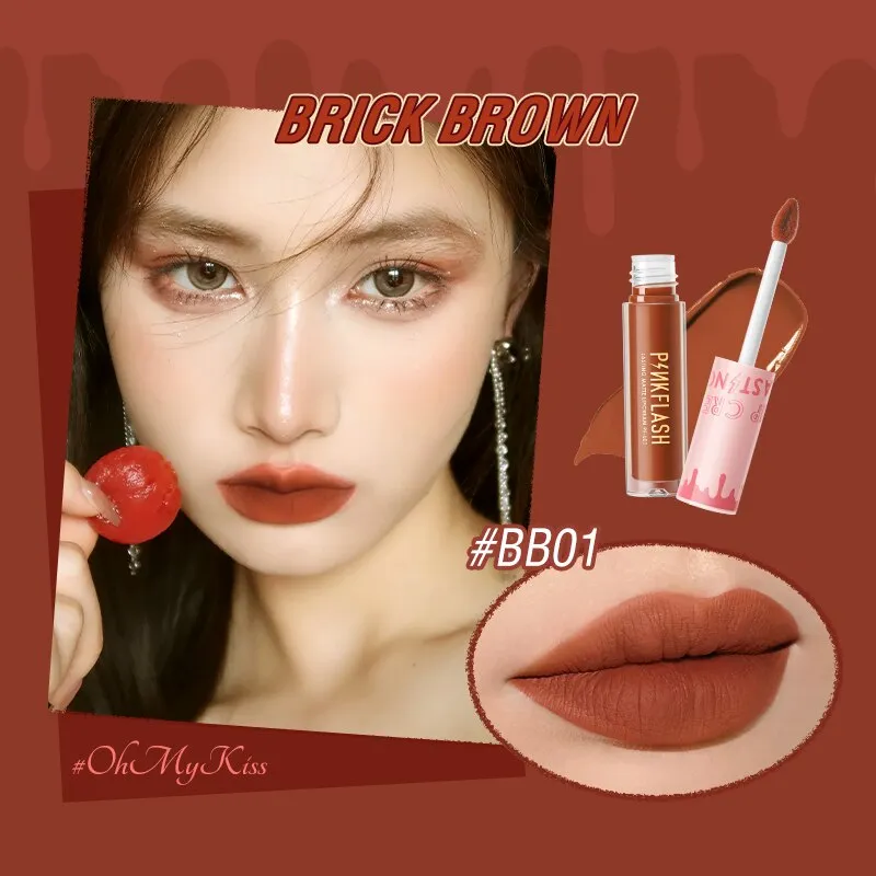 PINKFLASH 24 Colors Lip Gloss Soft Matte Moisturising Long Lasting Waterproof Liquid Lipstick Beauty Make up Cosmetics