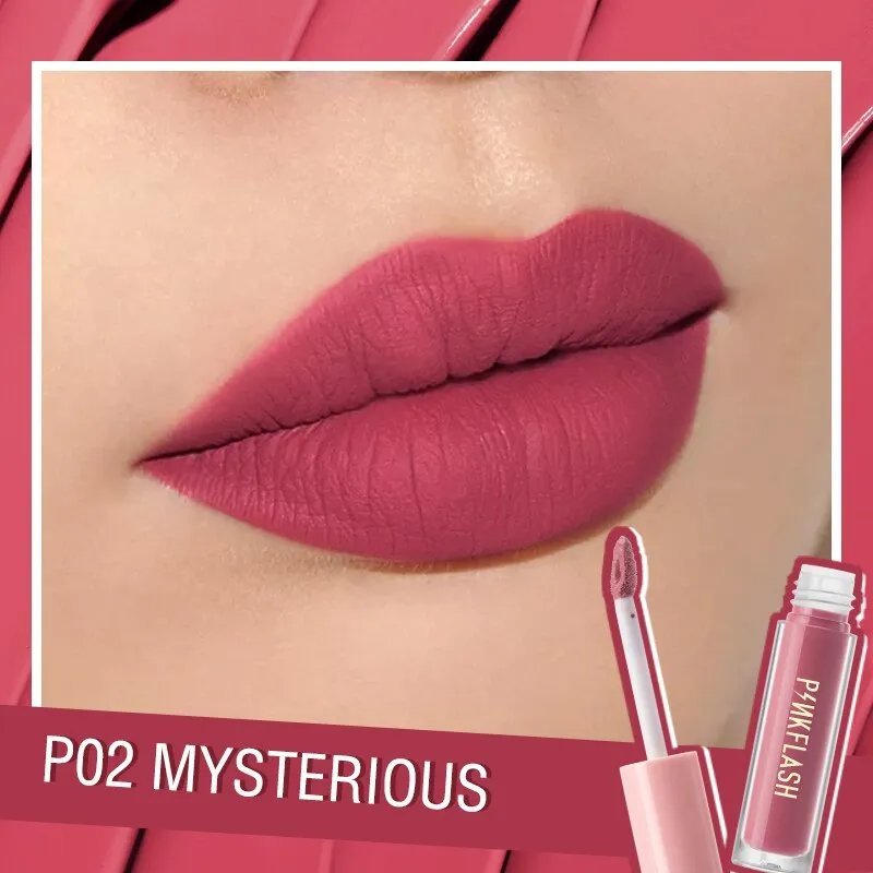 PINKFLASH 24 Colors Lip Gloss Soft Matte Moisturising Long Lasting Waterproof Liquid Lipstick Beauty Make up Cosmetics