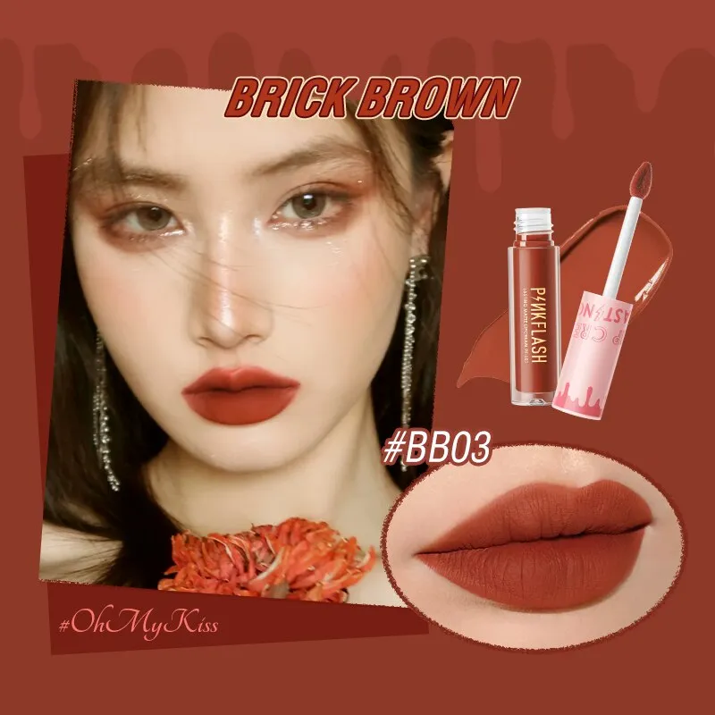 PINKFLASH 24 Colors Lip Gloss Soft Matte Moisturising Long Lasting Waterproof Liquid Lipstick Beauty Make up Cosmetics