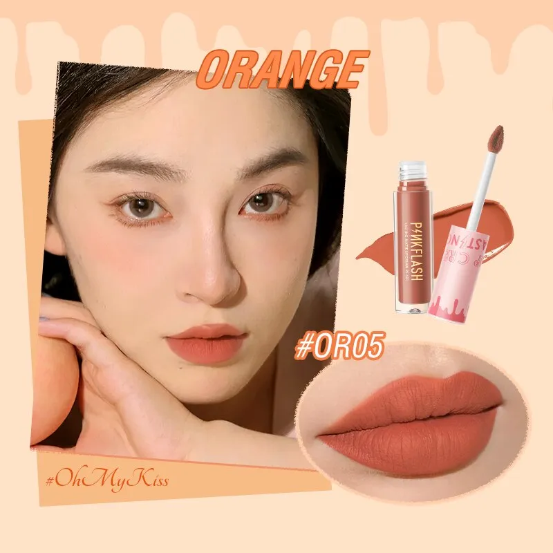 PINKFLASH 24 Colors Lip Gloss Soft Matte Moisturising Long Lasting Waterproof Liquid Lipstick Beauty Make up Cosmetics