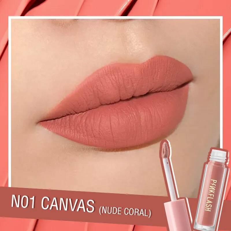PINKFLASH 24 Colors Lip Gloss Soft Matte Moisturising Long Lasting Waterproof Liquid Lipstick Beauty Make up Cosmetics