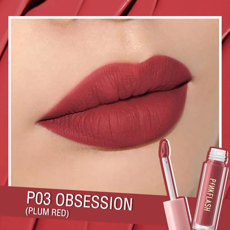 PINKFLASH 24 Colors Lip Gloss Soft Matte Moisturising Long Lasting Waterproof Liquid Lipstick Beauty Make up Cosmetics