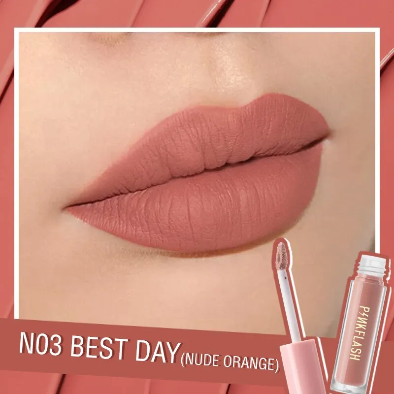 PINKFLASH 24 Colors Lip Gloss Soft Matte Moisturising Long Lasting Waterproof Liquid Lipstick Beauty Make up Cosmetics