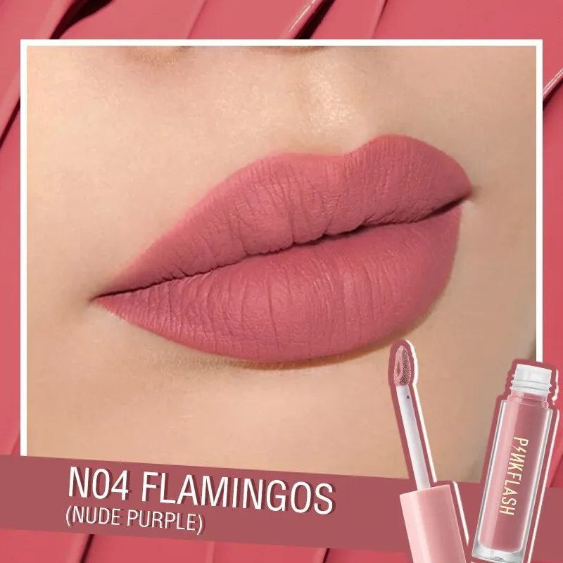 PINKFLASH 24 Colors Lip Gloss Soft Matte Moisturising Long Lasting Waterproof Liquid Lipstick Beauty Make up Cosmetics