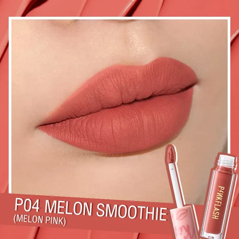 PINKFLASH 24 Colors Lip Gloss Soft Matte Moisturising Long Lasting Waterproof Liquid Lipstick Beauty Make up Cosmetics