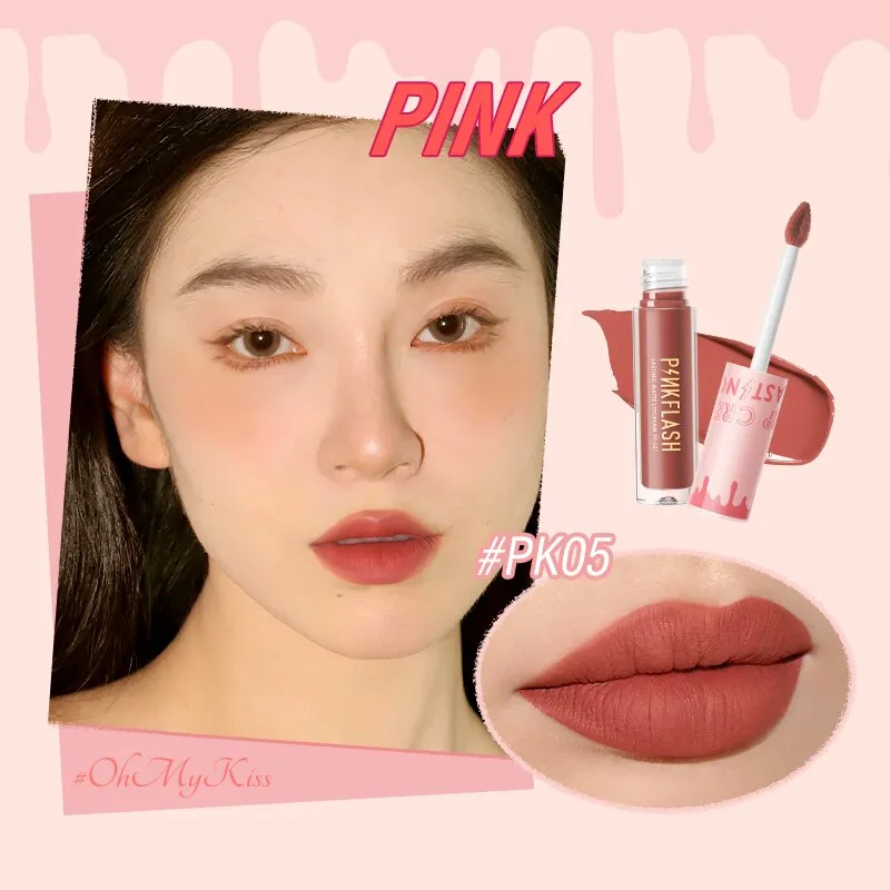PINKFLASH 24 Colors Lip Gloss Soft Matte Moisturising Long Lasting Waterproof Liquid Lipstick Beauty Make up Cosmetics