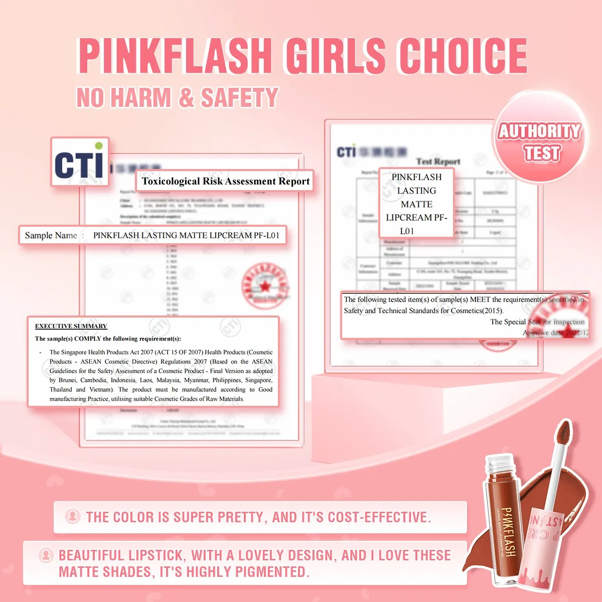 PINKFLASH 24 Colors Lip Gloss Soft Matte Moisturising Long Lasting Waterproof Liquid Lipstick Beauty Make up Cosmetics