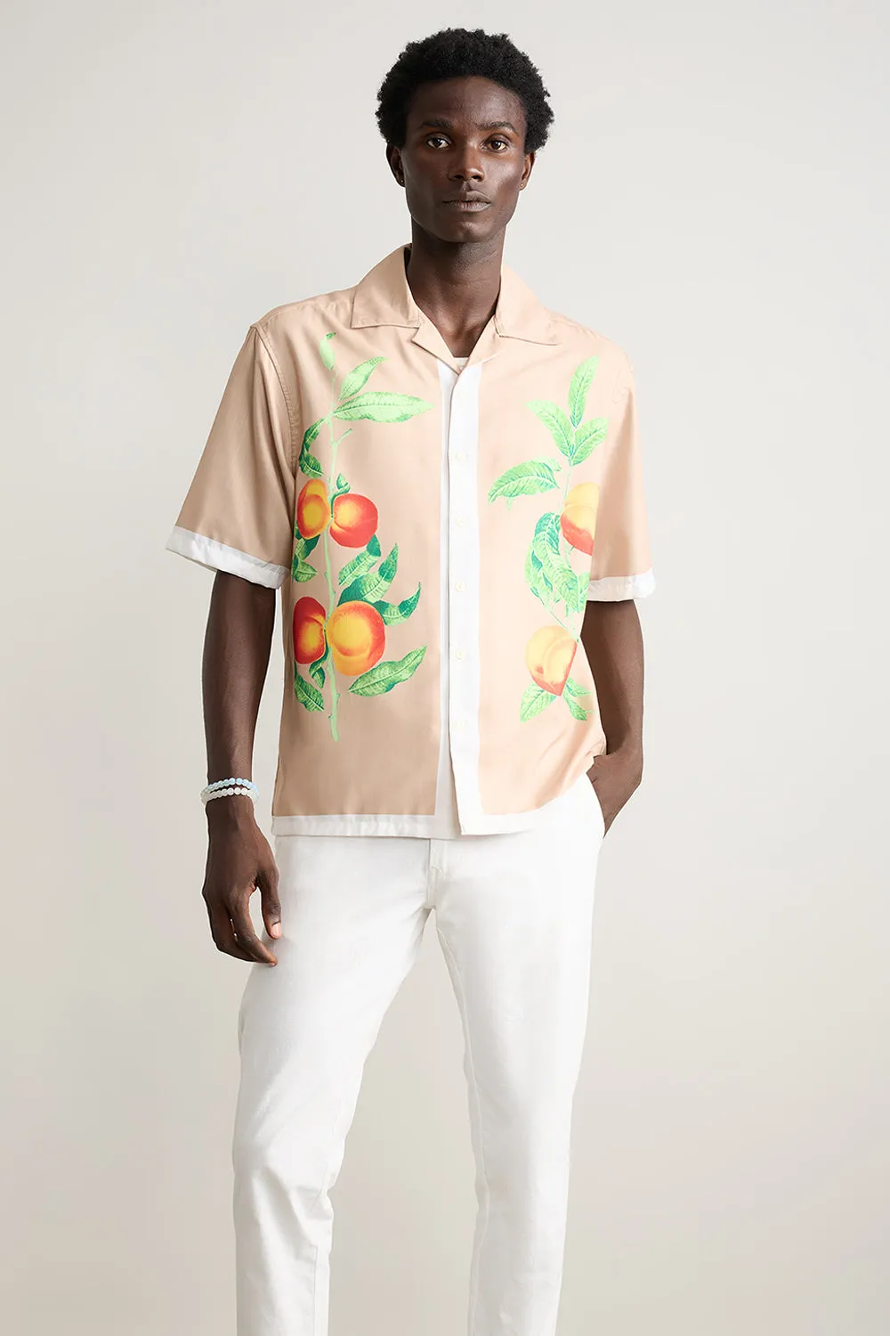 Relaxed Fit Printed Men's Shirt - Peaches